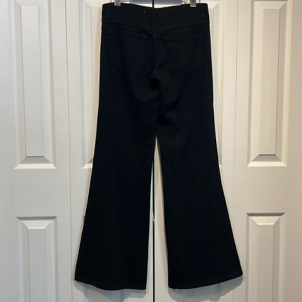 J Brand Black Flare Asymmetrical Seam Cotton Jeans Pants Size 25 - Picture 5 of 11